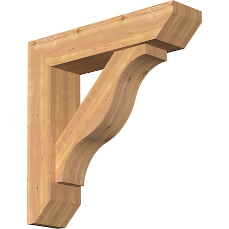 Funston Slat Smooth Bracket w/ Offset Brace, Western Red Cedar, 7 1/2"W x 32"D x 32"H